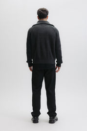 XI KNITTED HALF ZIP - VOLCANIC GREY