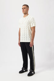 GOTL KNIT FOOTBALL JERSEY-LIGHT BEIGE