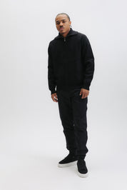 HEX-SERIES KNITTED ZIP SWEATER - JET BLACK