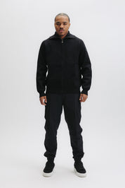 HEX-SERIES KNITTED ZIP SWEATER - JET BLACK