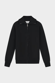 HEX-SERIES KNITTED ZIP SWEATER - JET BLACK