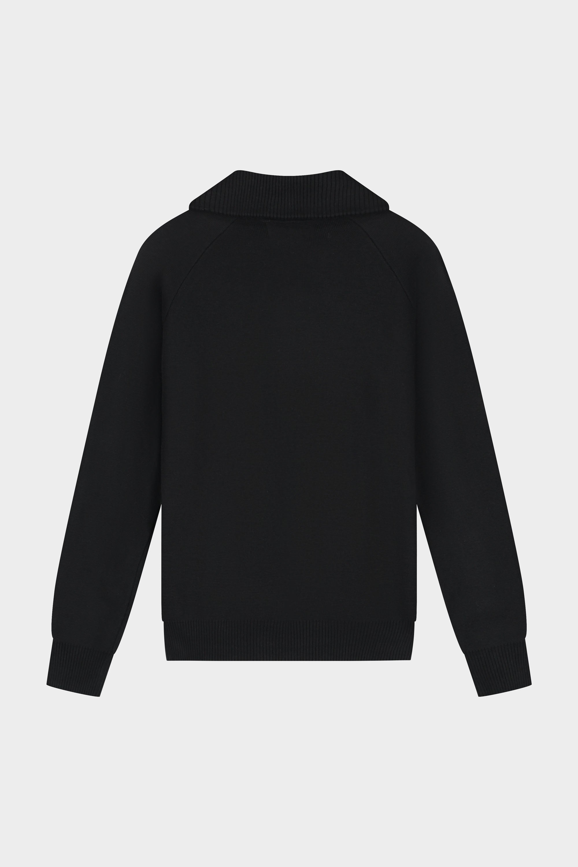 HEX-SERIES KNITTED ZIP SWEATER - JET BLACK