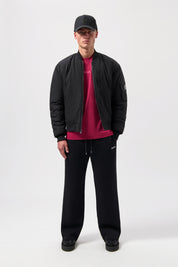 THE CLUB REGULAR FIT REVERSIBLE BOMBER JACKET-Jet Black