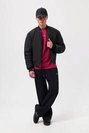 THE CLUB REGULAR FIT REVERSIBLE BOMBER JACKET-Jet Black