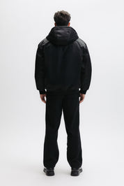 Q SERIES HOODED BOMBER JACKET - JET BLACK
