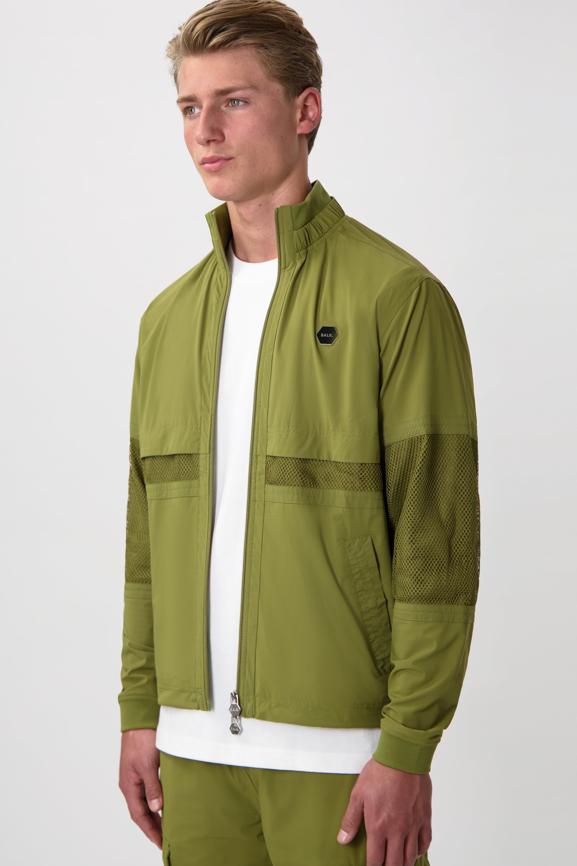 HEXLINE REGULAR FIT TRACK JACKET-Sphagnum