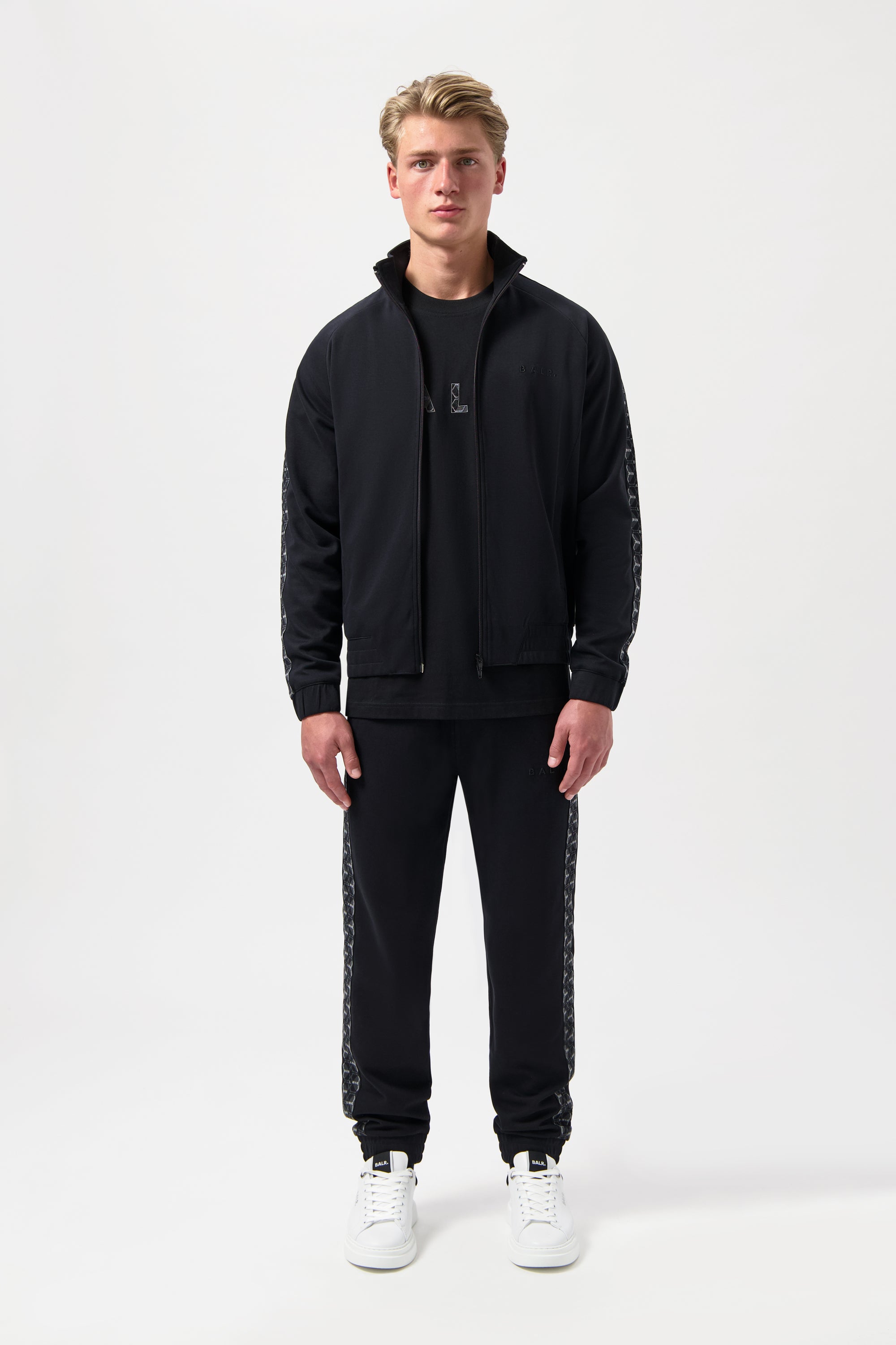 BALR. MONOGRAM TAPE REGULAR FIT TRACK JACKET-Jet Black