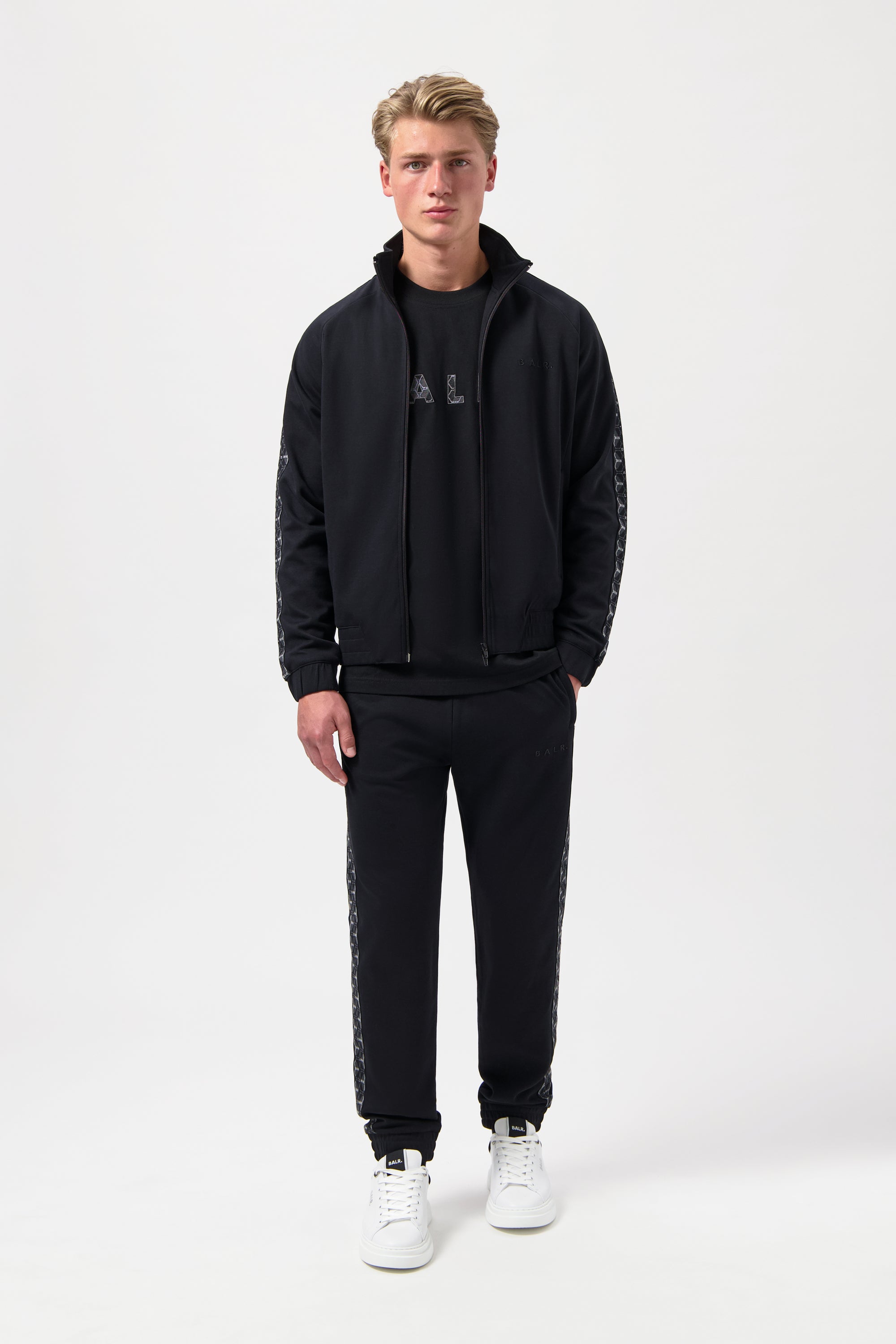 BALR. MONOGRAM TAPE REGULAR FIT TRACK JACKET-Jet Black