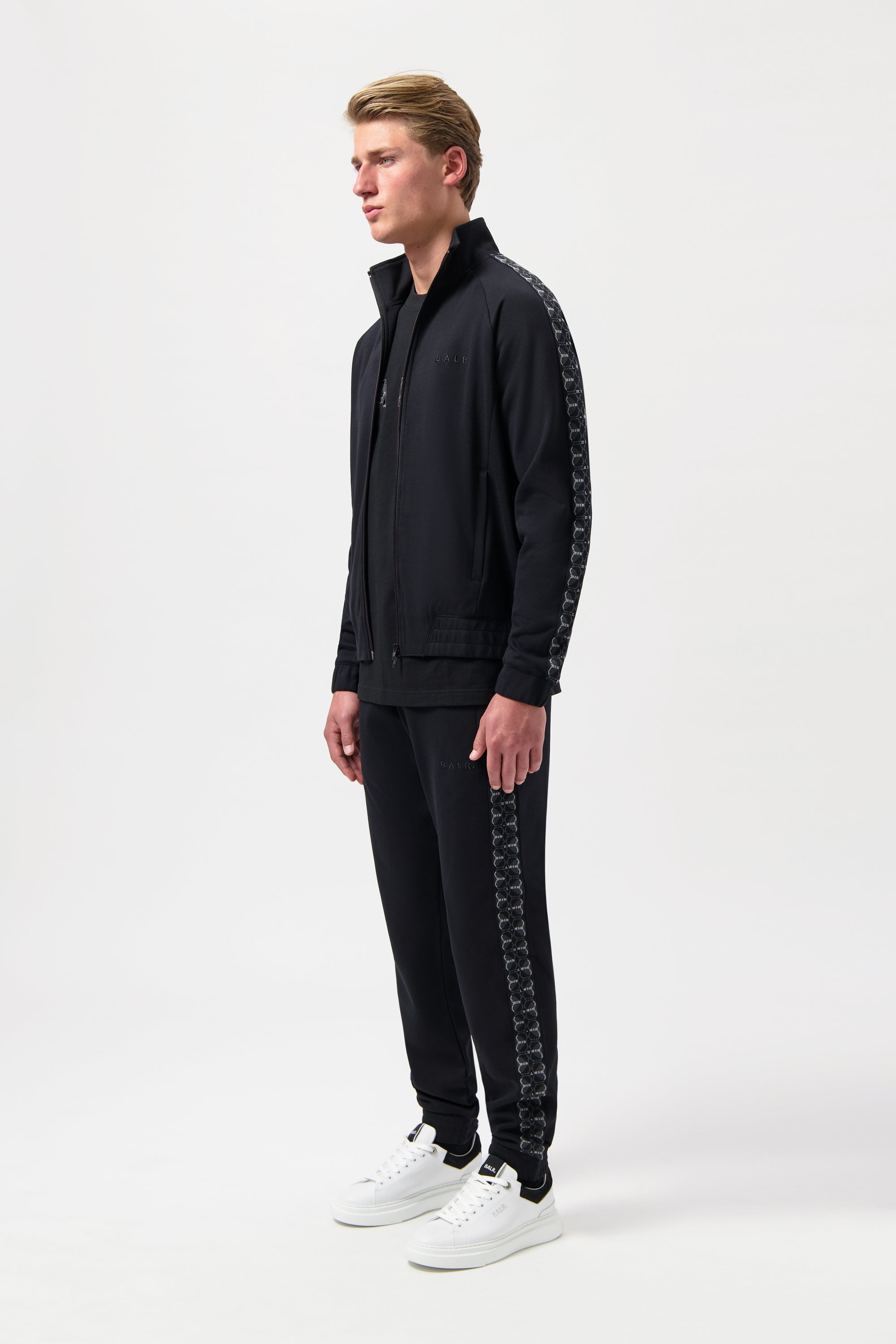 BALR. MONOGRAM TAPE REGULAR FIT TRACK JACKET-Jet Black