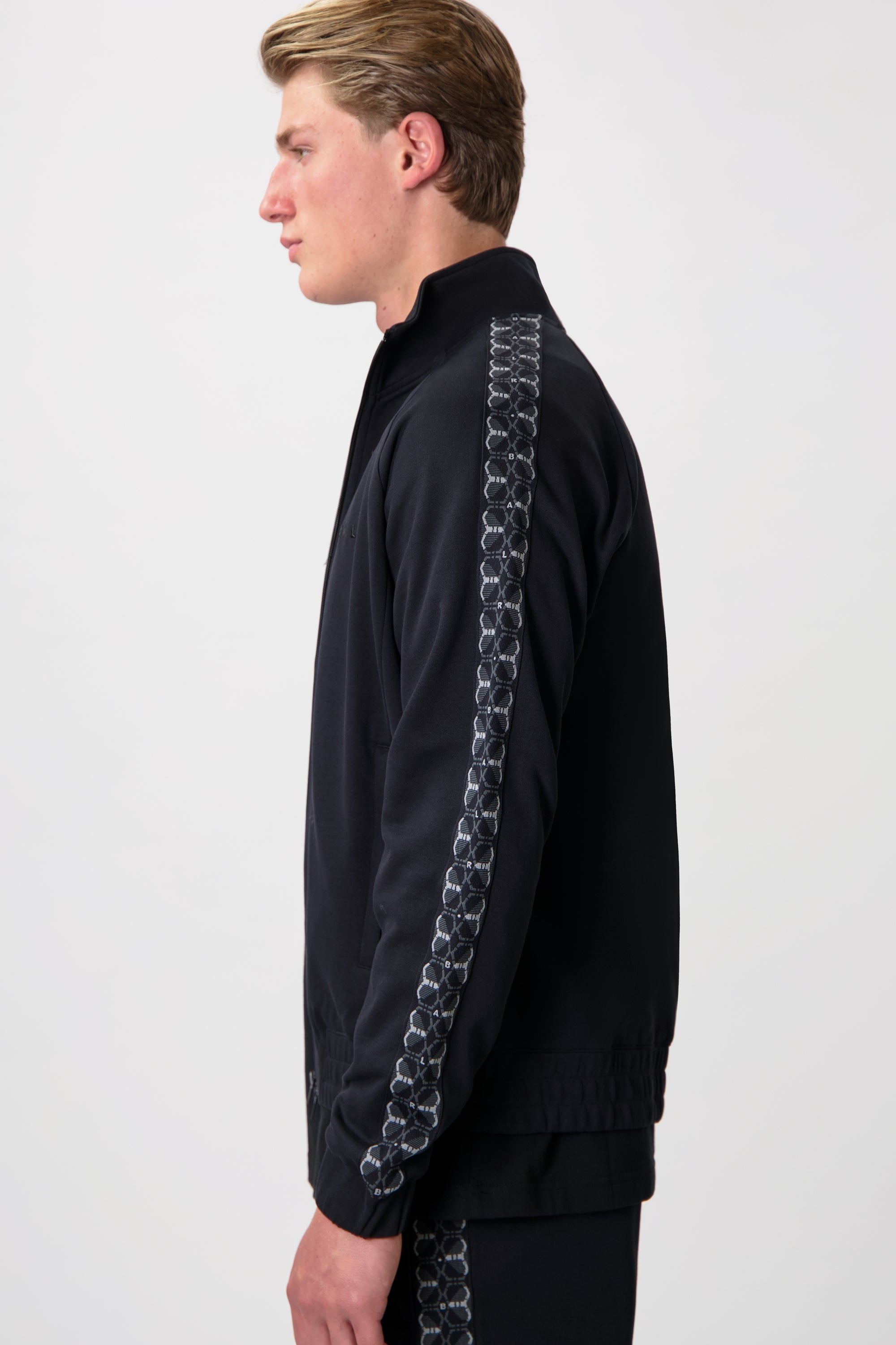 BALR. MONOGRAM TAPE REGULAR FIT TRACK JACKET-Jet Black