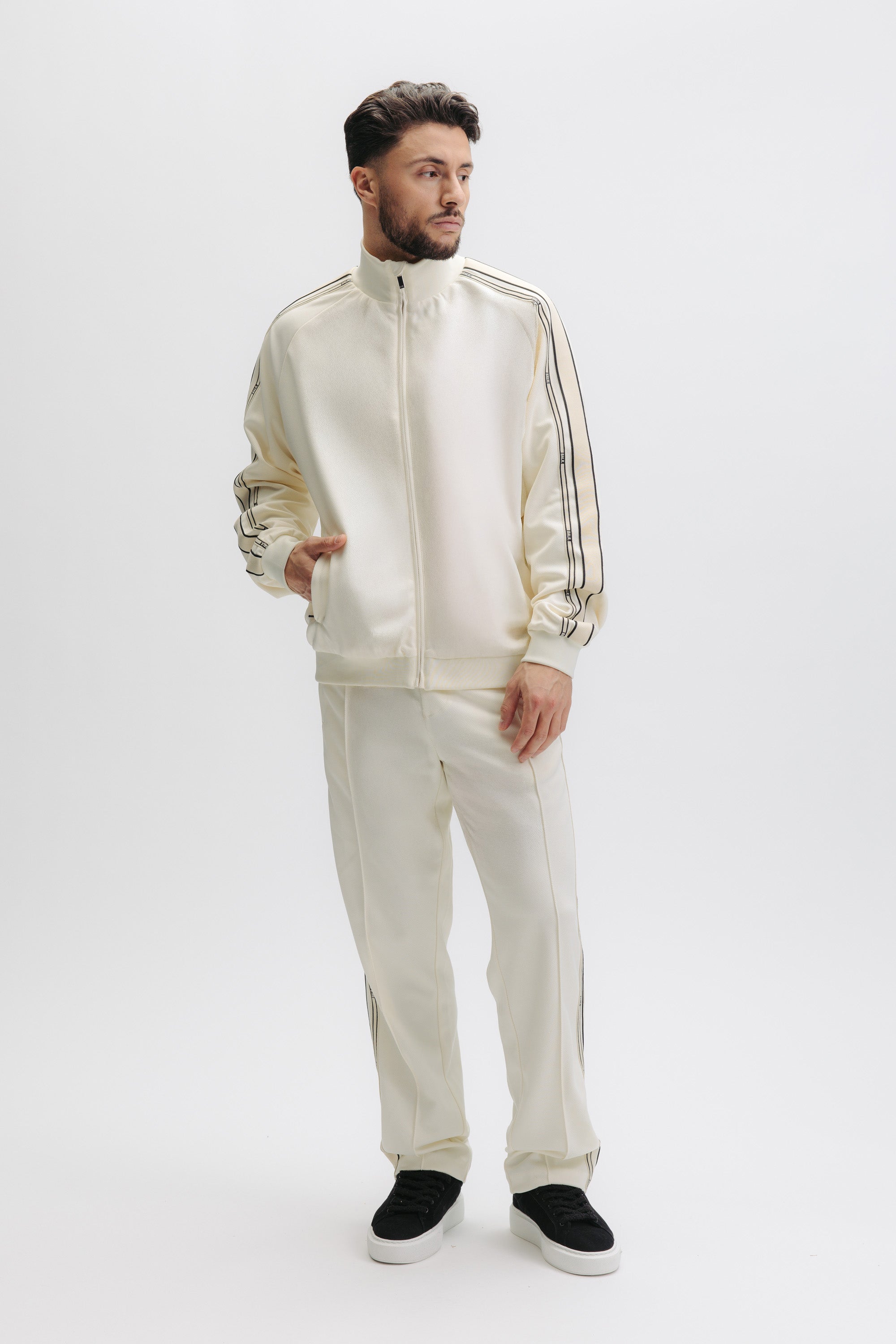 TAPE TRACK JACKET - WHITE SWAN