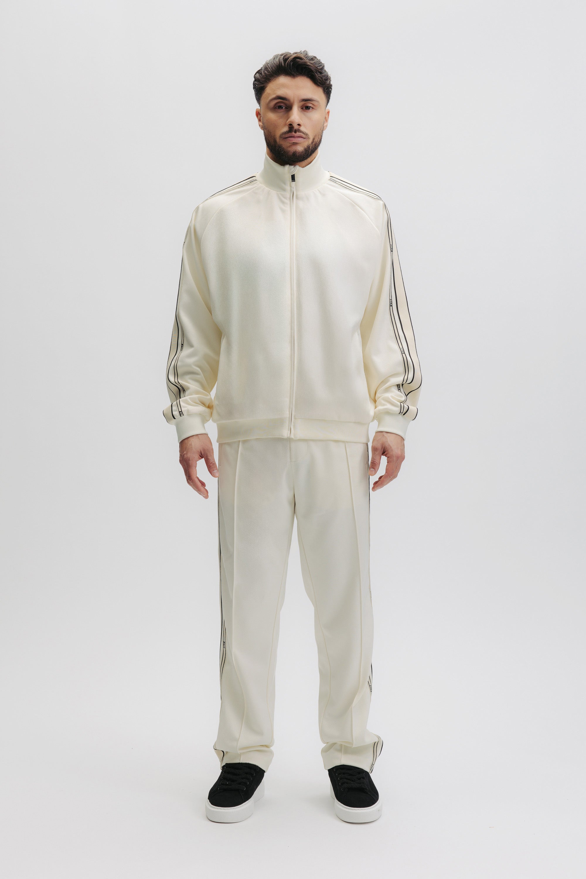 TAPE TRACK JACKET - WHITE SWAN