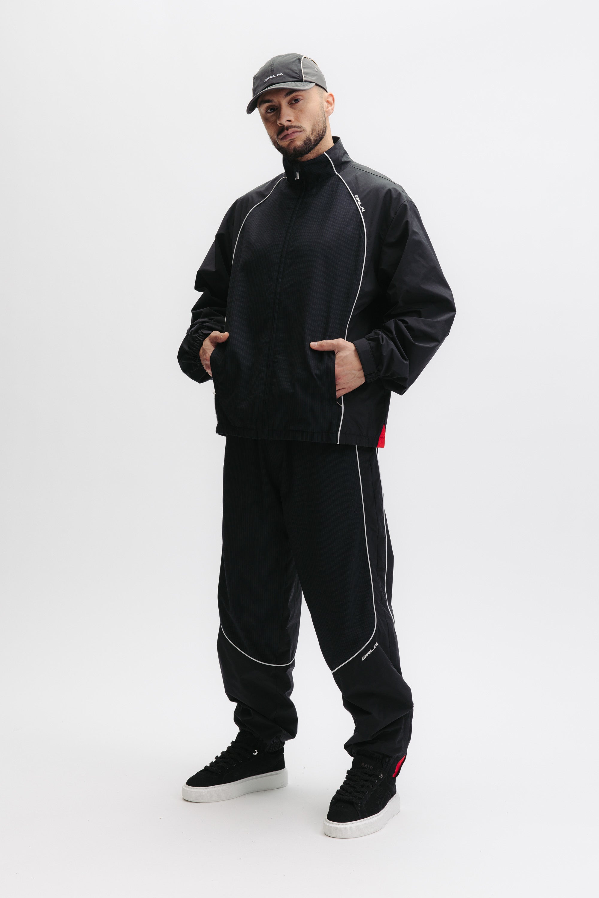 GOTL RELAXED TRACK PANTS - JET BLACK