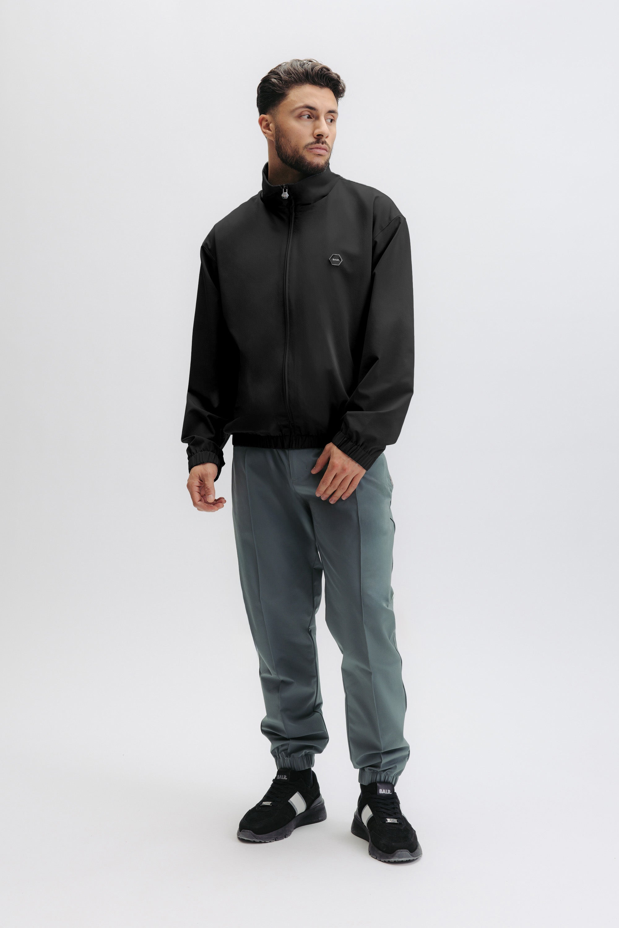 HEX-SERIES BADGE TRACK JACKET - JET BLACK