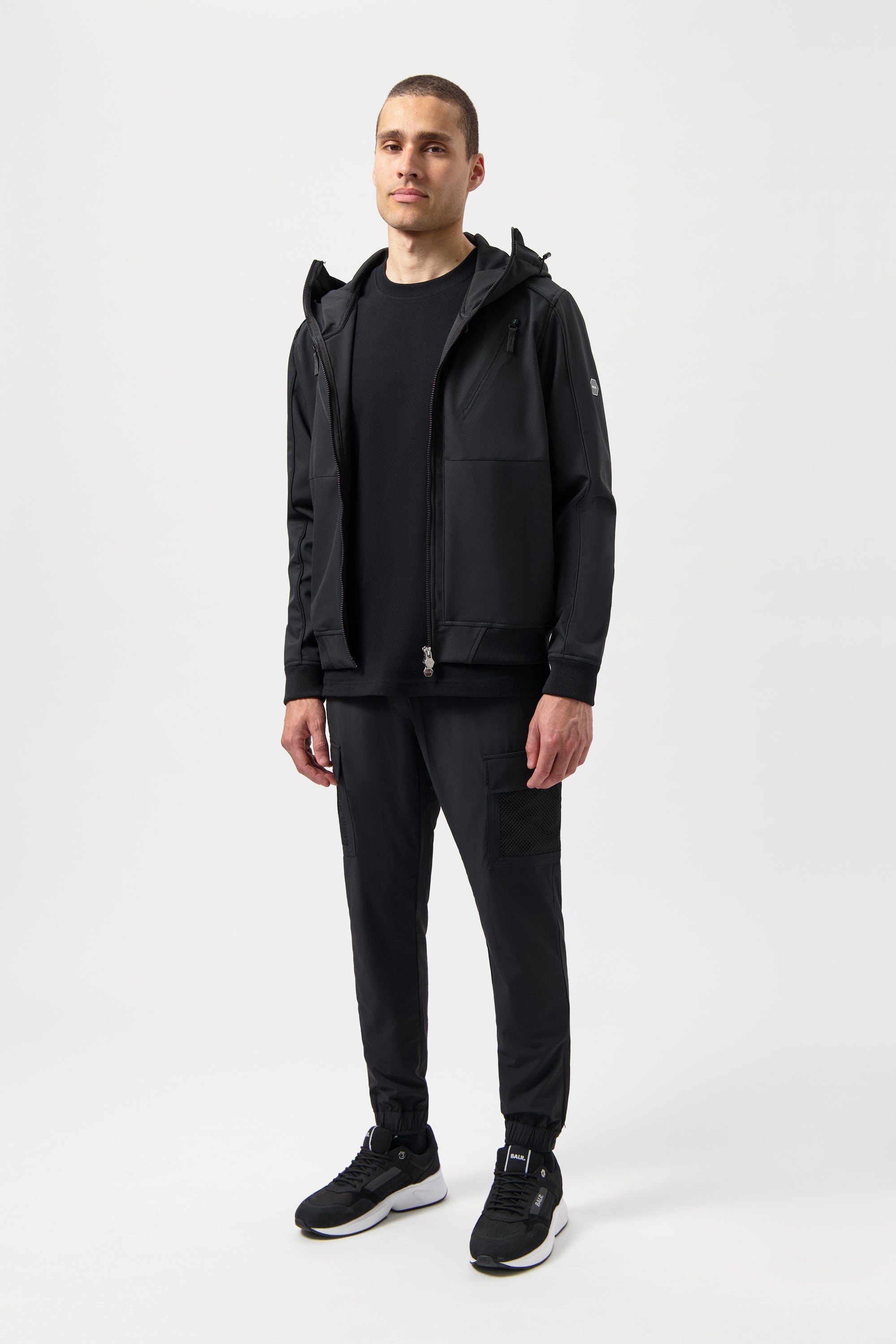 HEXLINE REGULAR FIT SOFT SHELL JACKET-Jet Black