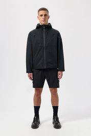 HEX BADGE RAIN JACKET-JET BLACK