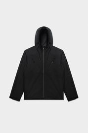 HEX BADGE RAIN JACKET-JET BLACK