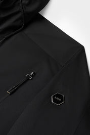 HEX BADGE RAIN JACKET-JET BLACK