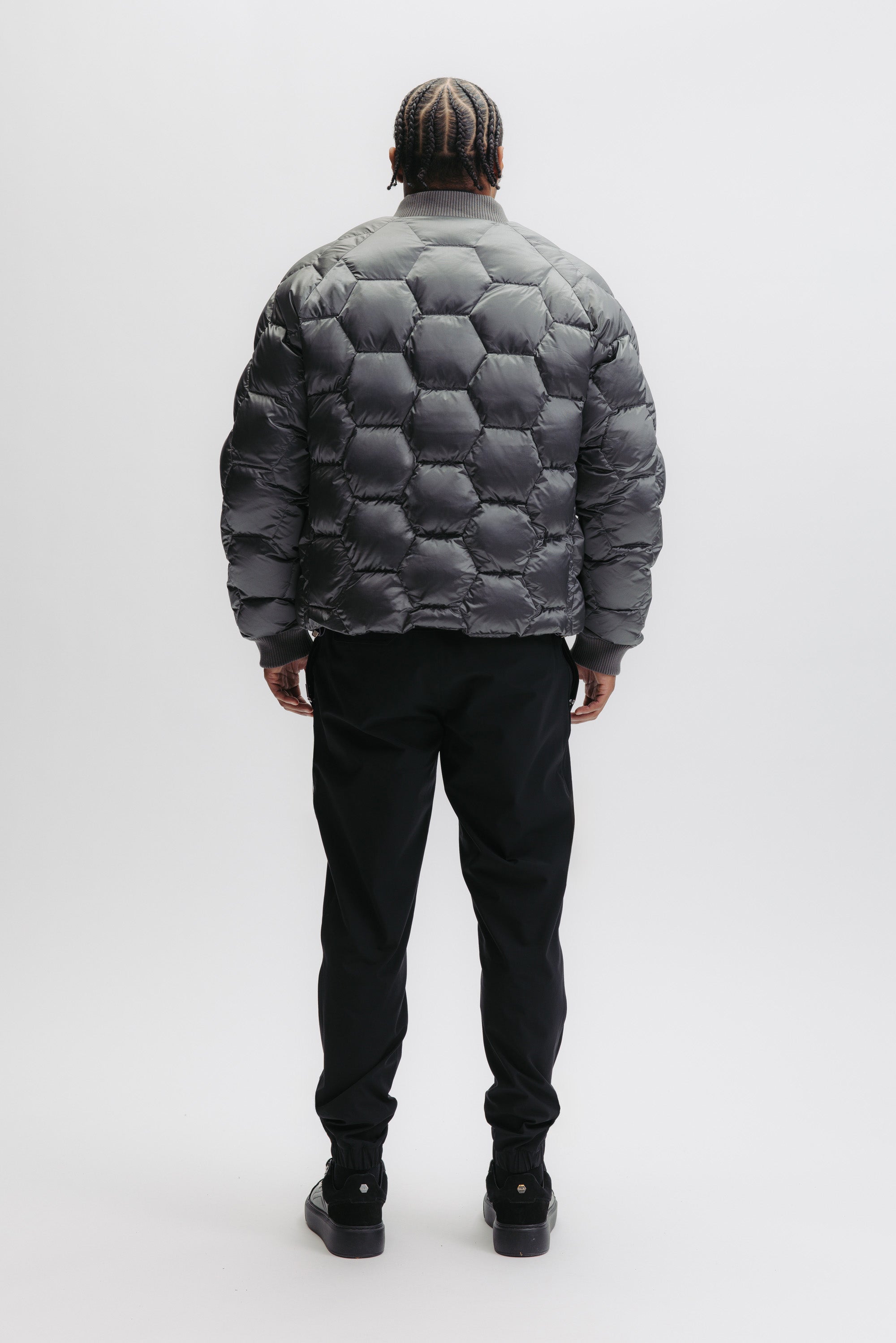 CHRIS QUILTED JACKET - DARK CHROME