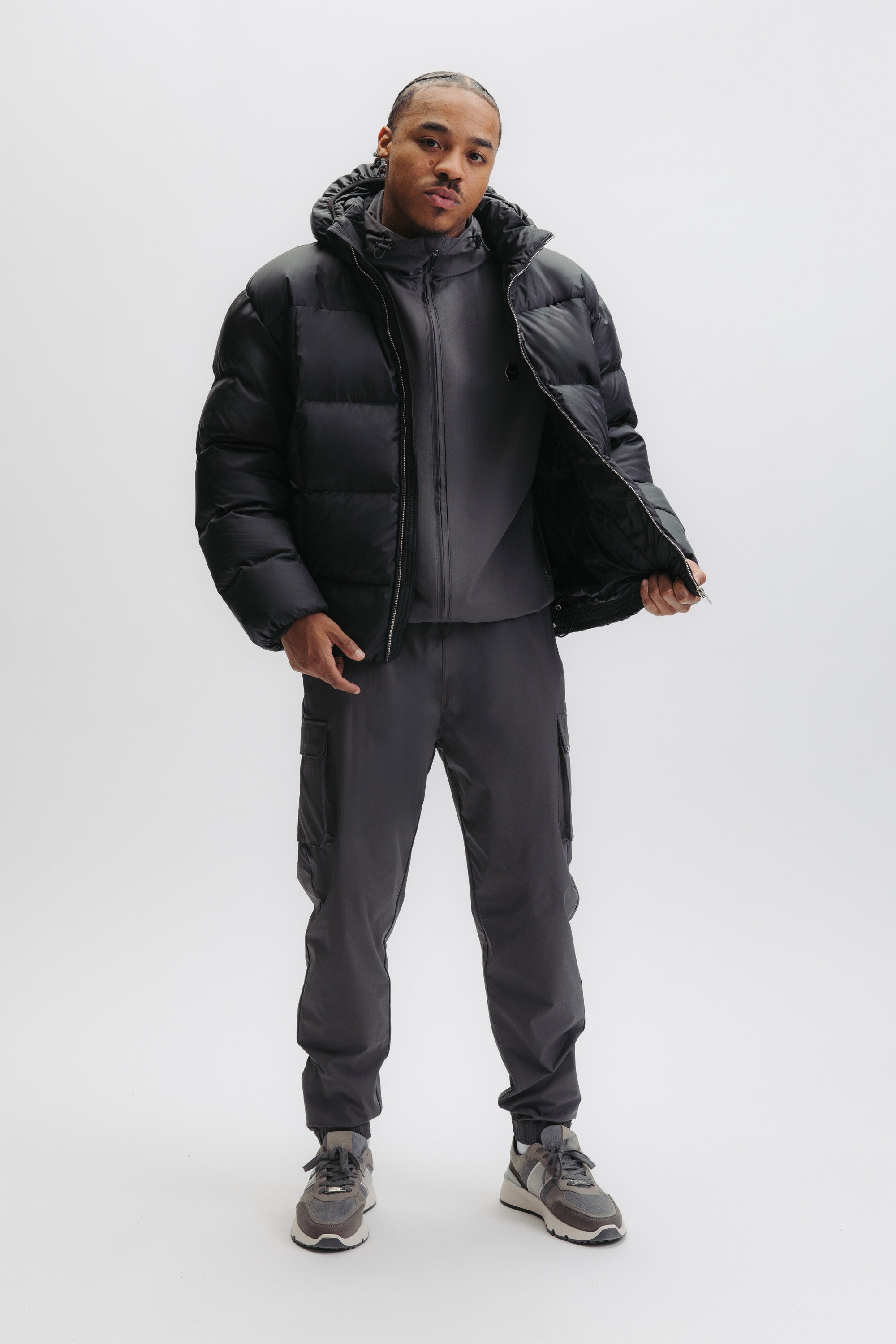 DENNIS PUFFER JACKET - JET BLACK
