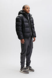 DENNIS PUFFER JACKET - JET BLACK