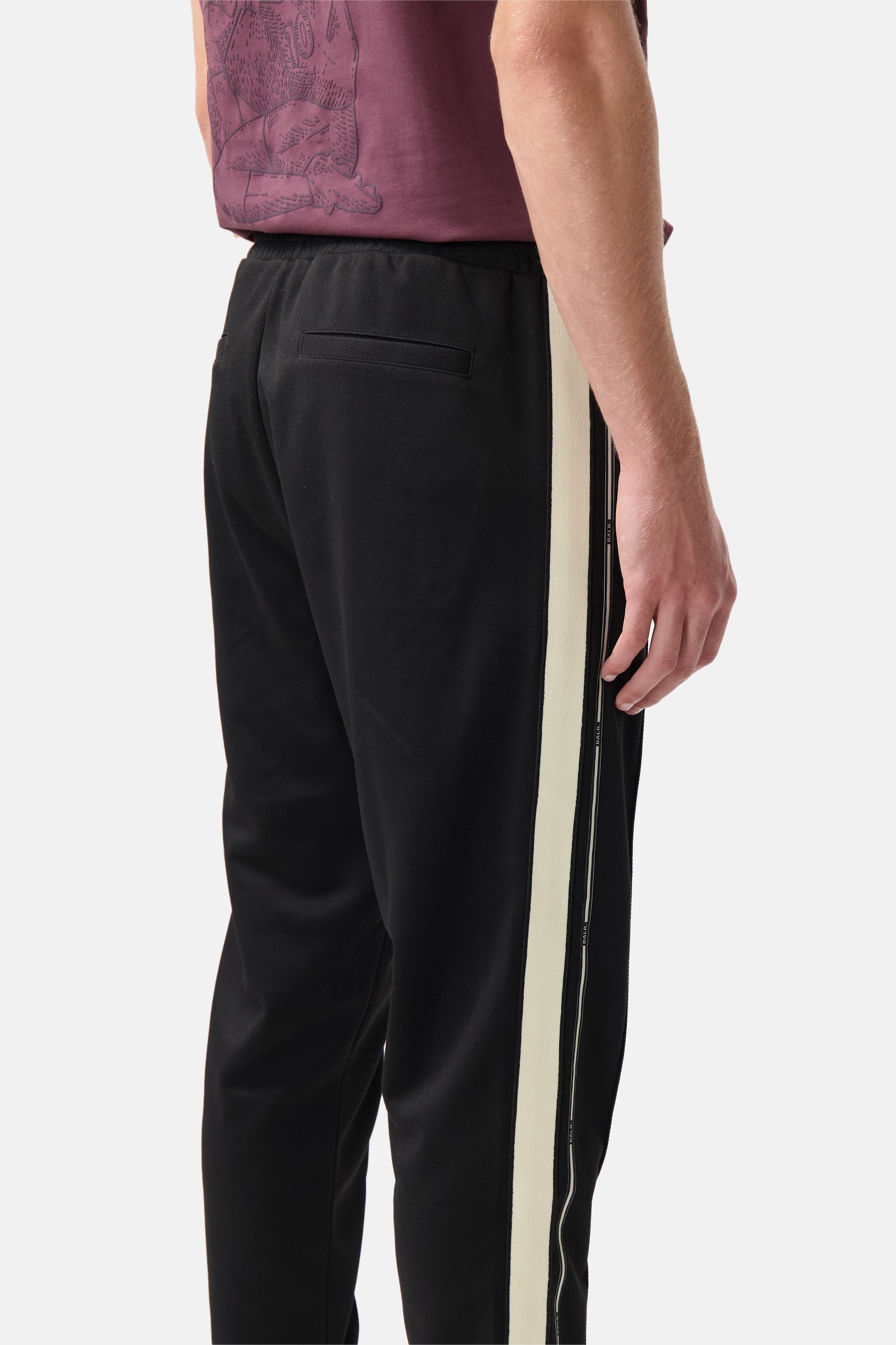 TAPE TRACK SWEATPANTS-JET BLACK