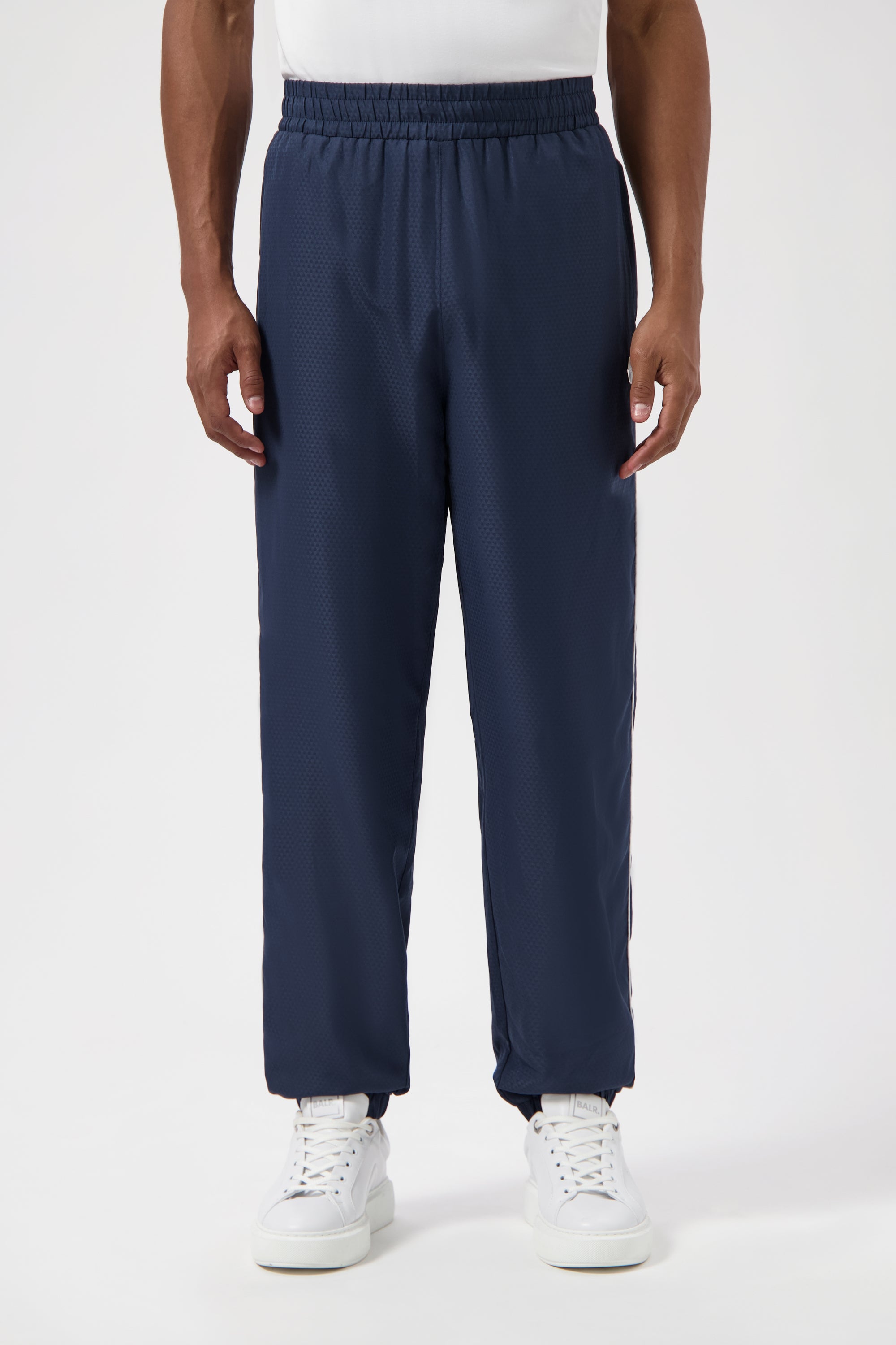 HEX JACQUARD RELAXED TRACK PANTS-SPACE NAVY