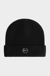 HEXLINE BADGE BEANIE JET BLACK