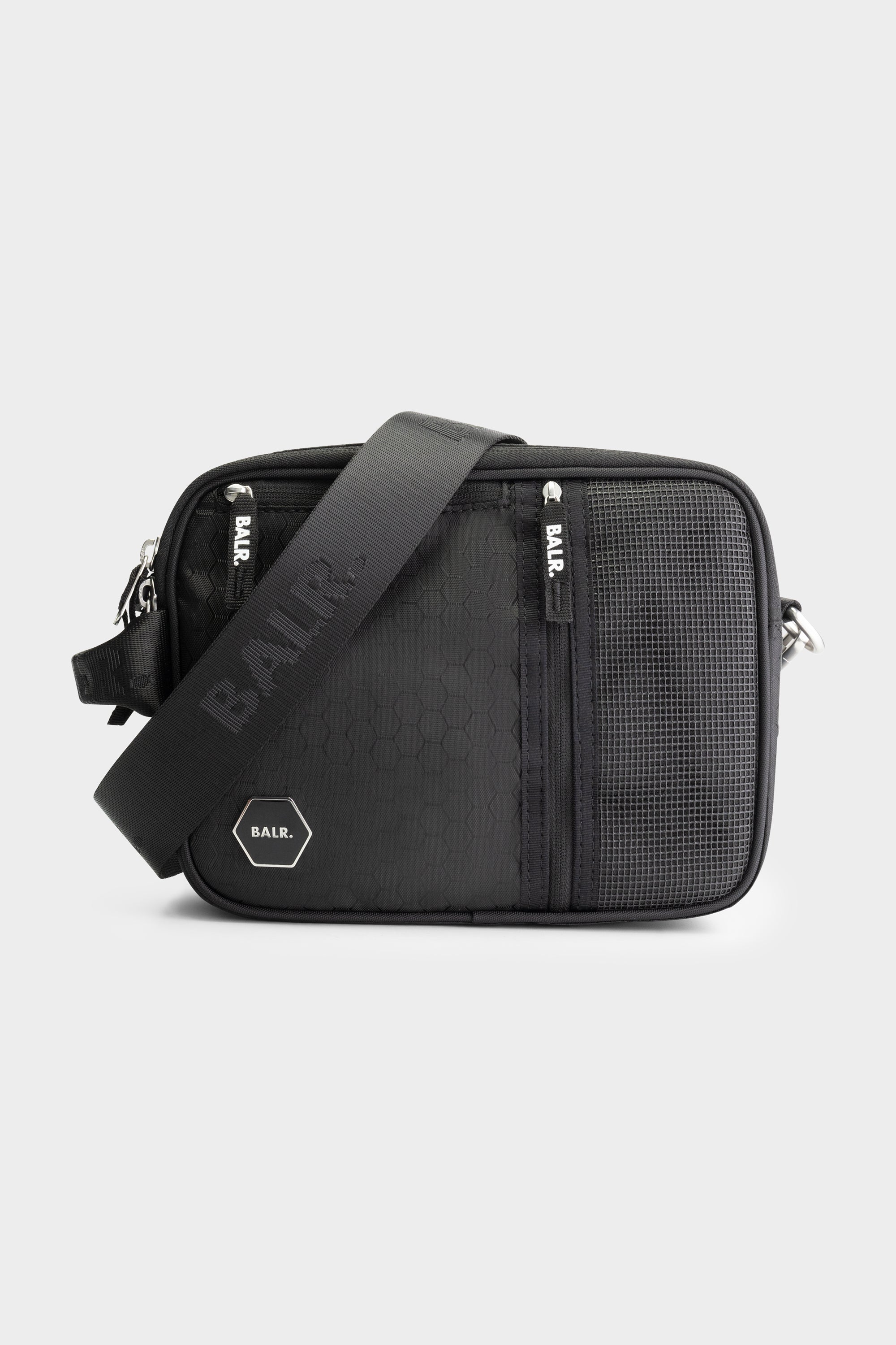 BALR. HEXAGON SHOULDER BAG-JET BLACK