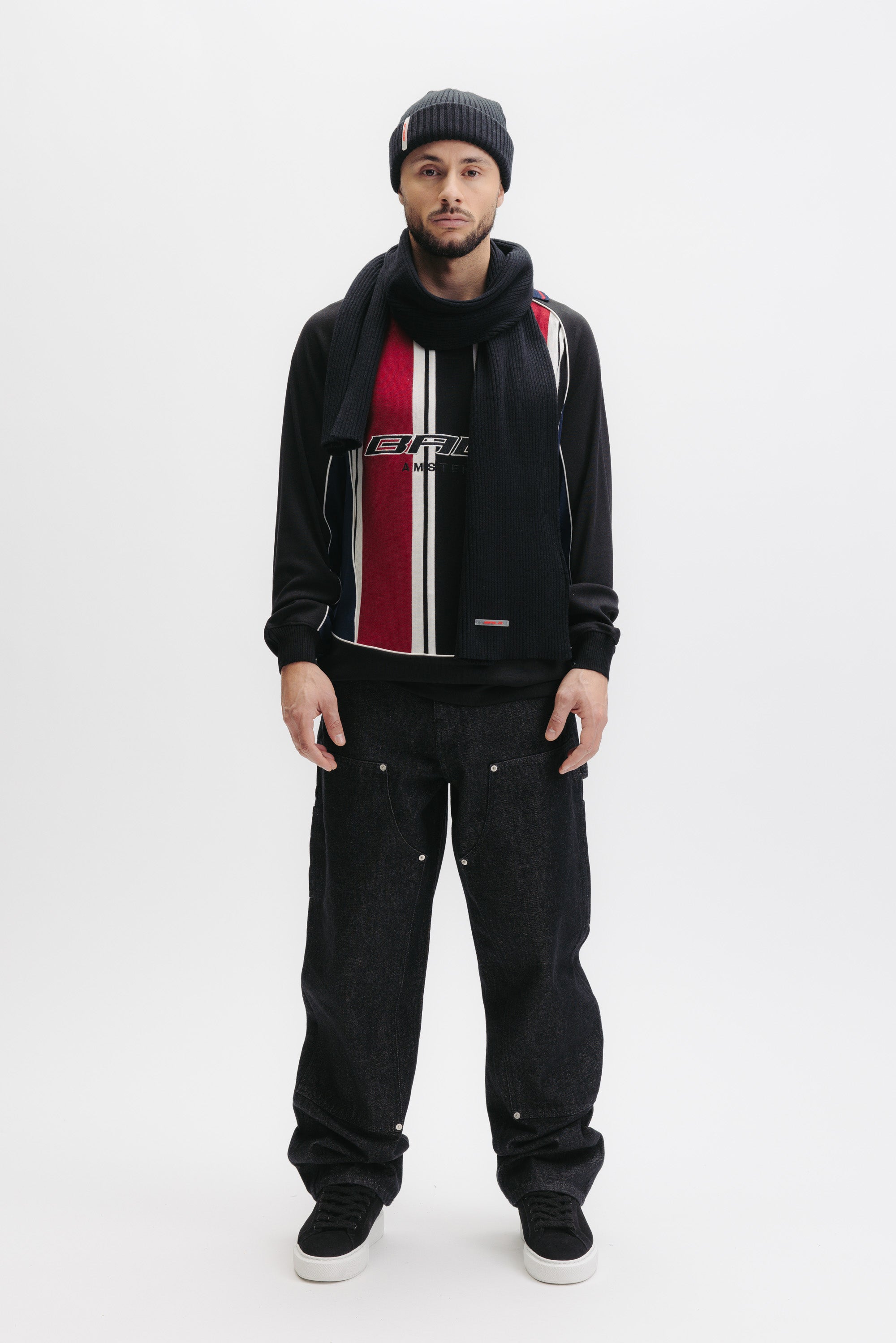 GOTL KNITTED REGULAR L/S JERSEY - SALSA RED / JET BLACK