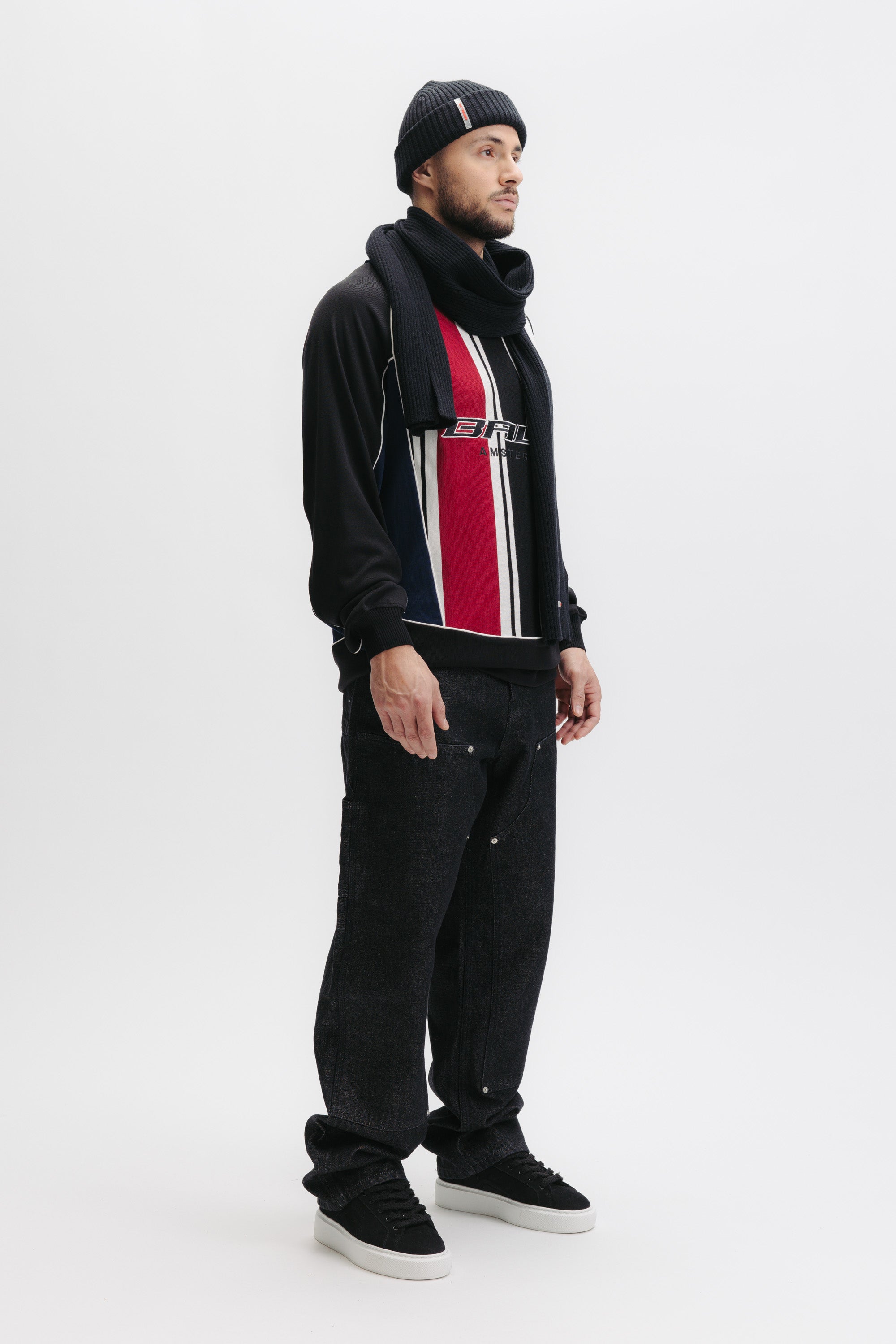 GOTL KNITTED REGULAR L/S JERSEY - SALSA RED / JET BLACK
