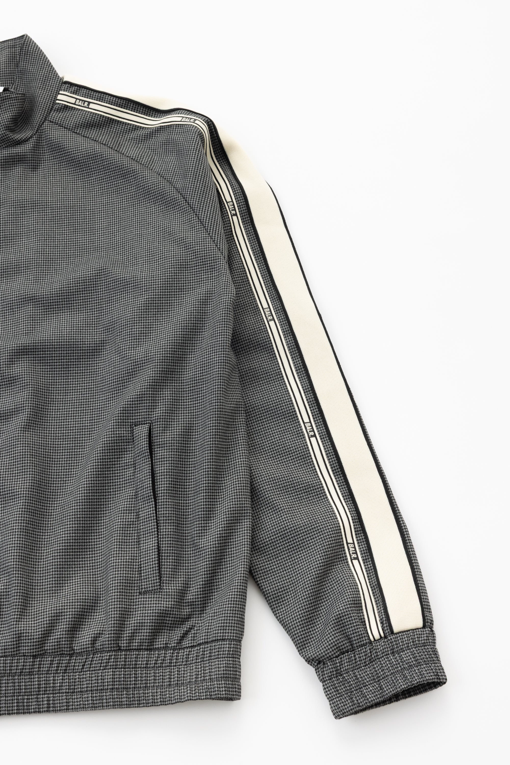 TAPE TRACK JACKET - BLACK HOUNDSTOOTH