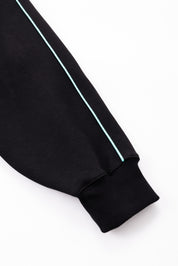 JP Q SERIES HOODIE - JET BLACK / T-BLUE
