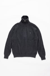 XI KNITTED HALF ZIP - VOLCANIC GREY