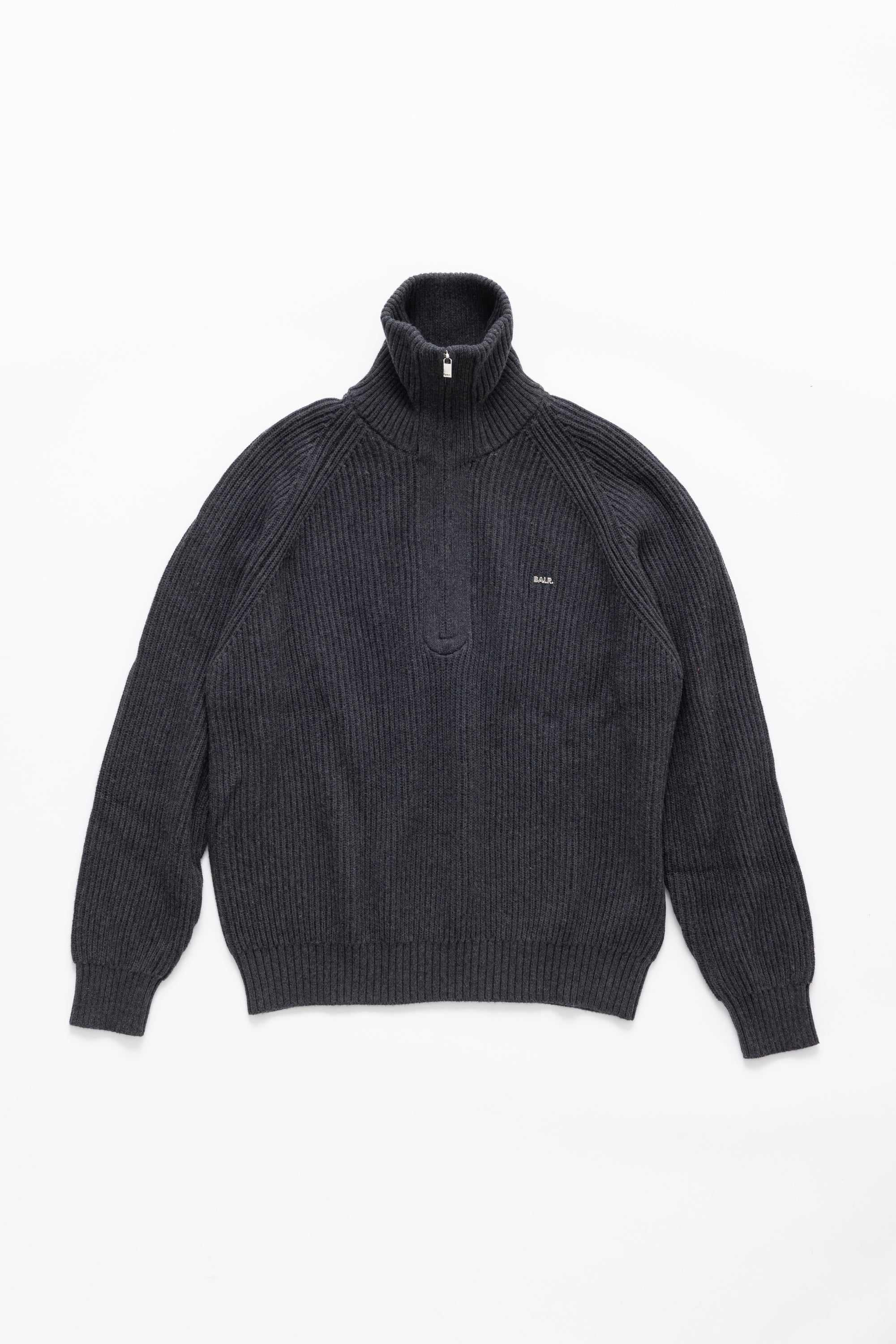 XI KNITTED HALF ZIP - VOLCANIC GREY