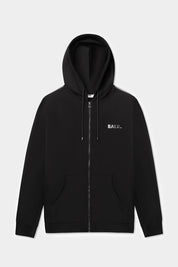 Q-TAPE ZIP THROUGH HOODIE JET BLACK