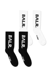 4-PACK BALR. SOCKS BLACK/WHITE