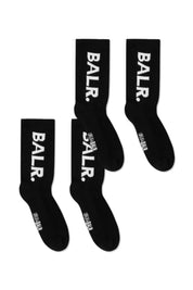 4-PACK BALR. SOCKS BLACK/BLACK