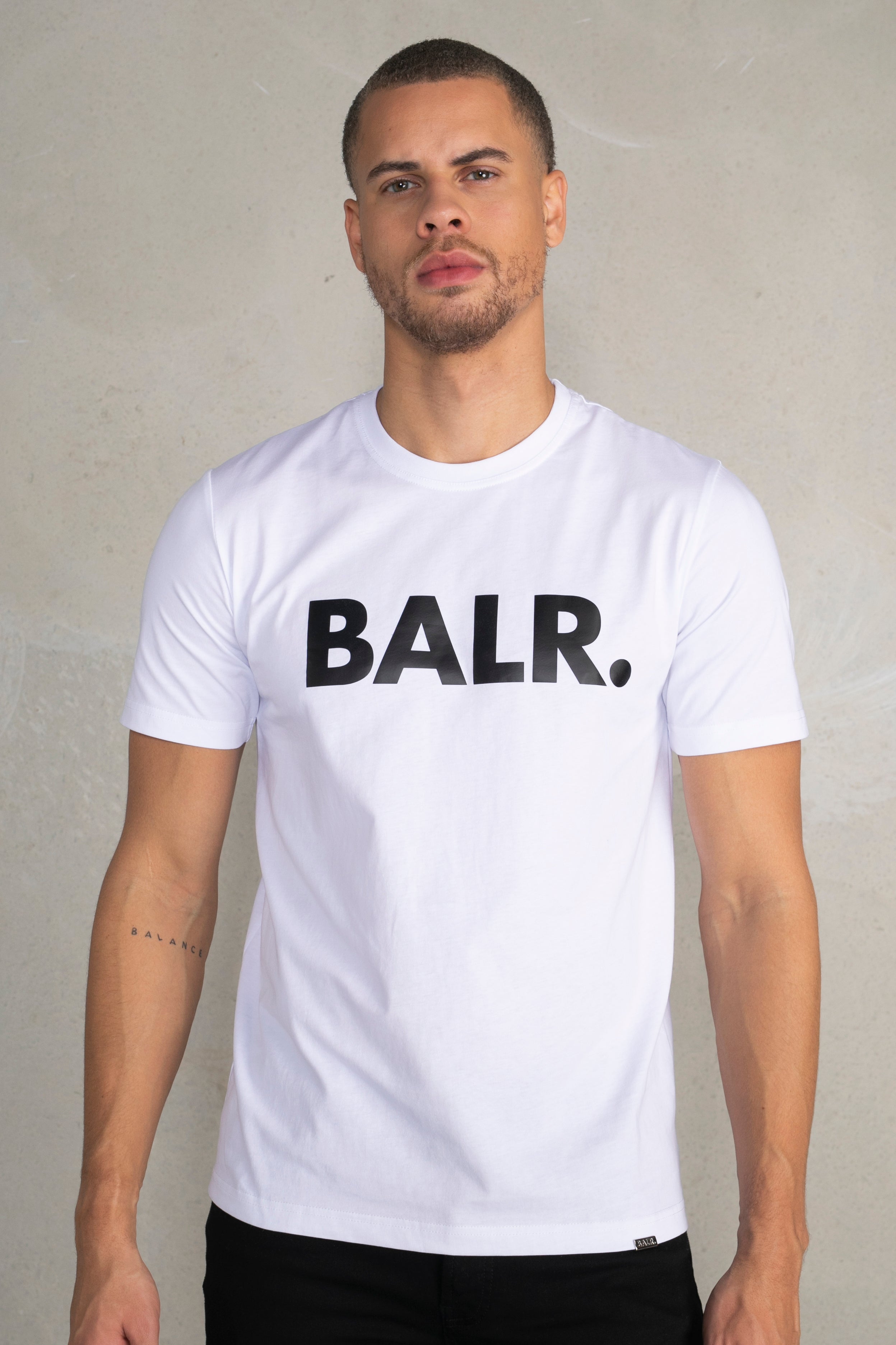 BRAND STRAIGHT T SHIRT BRIGHT WHITE – BALR.