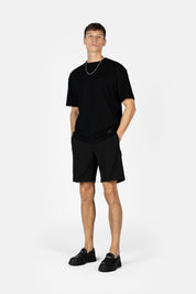 BALRXI BOX FIT SILK BLEND T-SHIRT JET BLACK