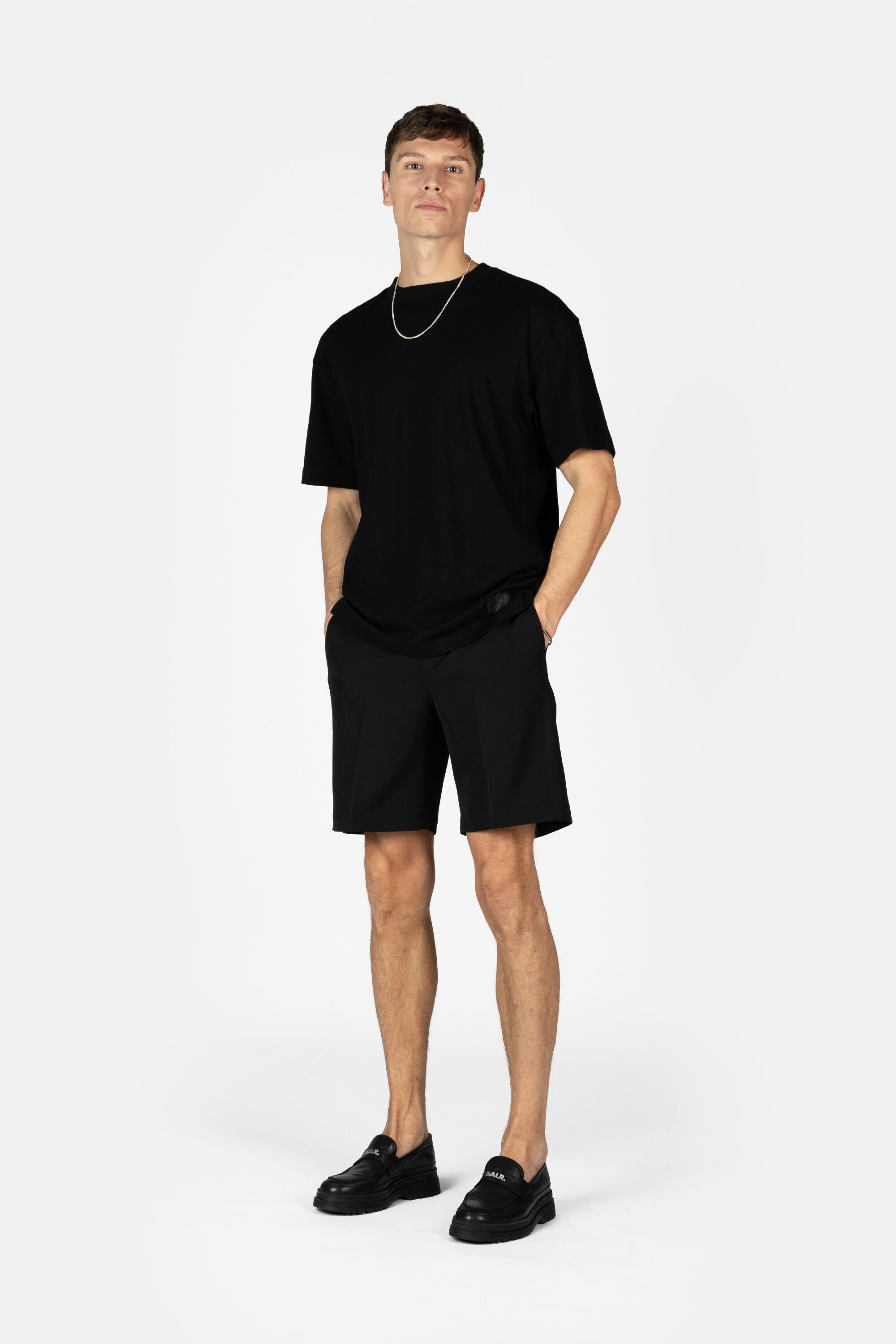 BALRXI BOX FIT SILK BLEND T-SHIRT JET BLACK
