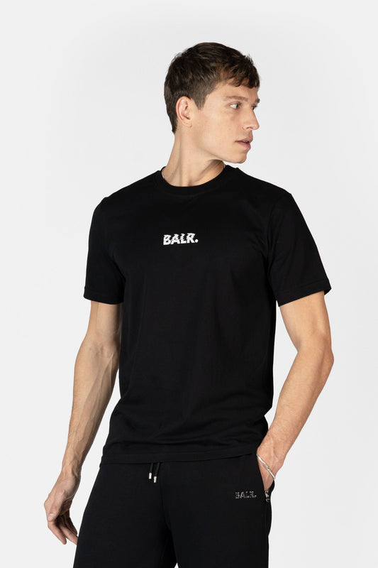 BALR. GLITCH REGULAR FIT T-SHIRT JET BLACK