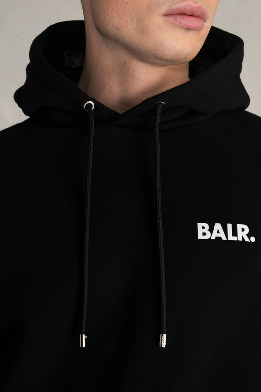 BRAND STRAIGHT SMALL LOGO HOODIE JET BLACK