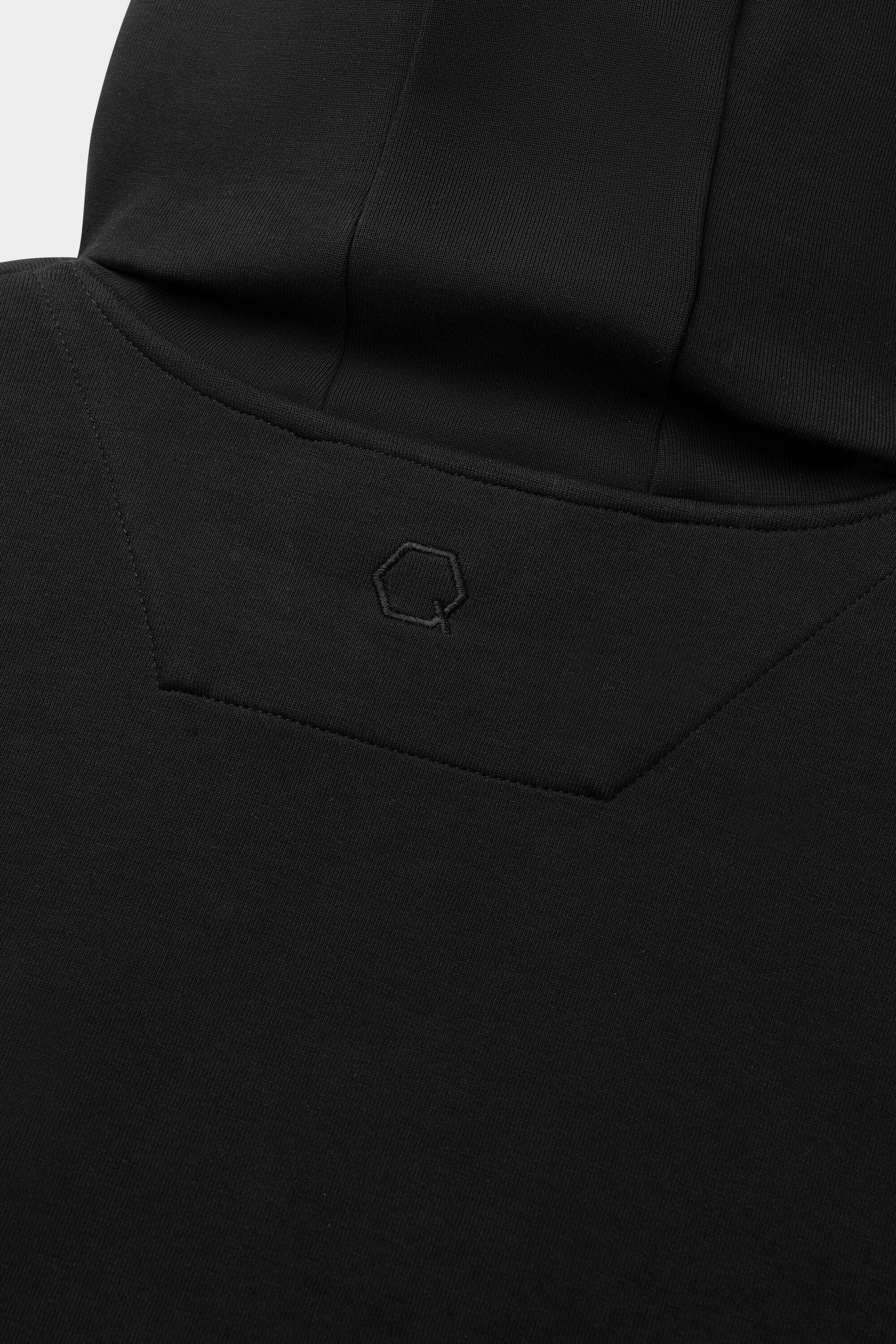 Q-SERIES REGULAR FIT ZIP THROUGH HOODIE JET BLACK