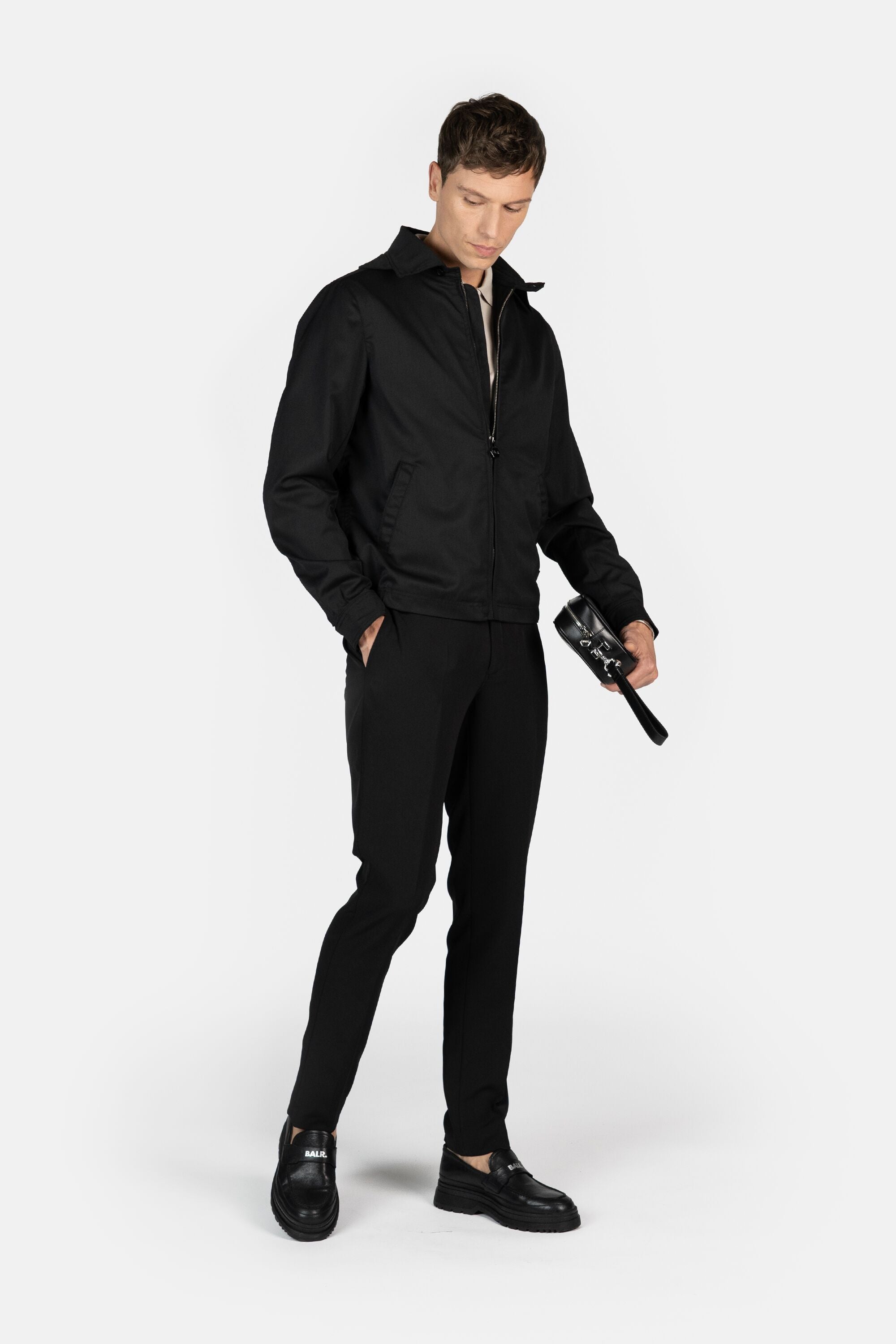 BALRXI REGULAR FIT STRETCH BOMBER JACKET JET BLACK